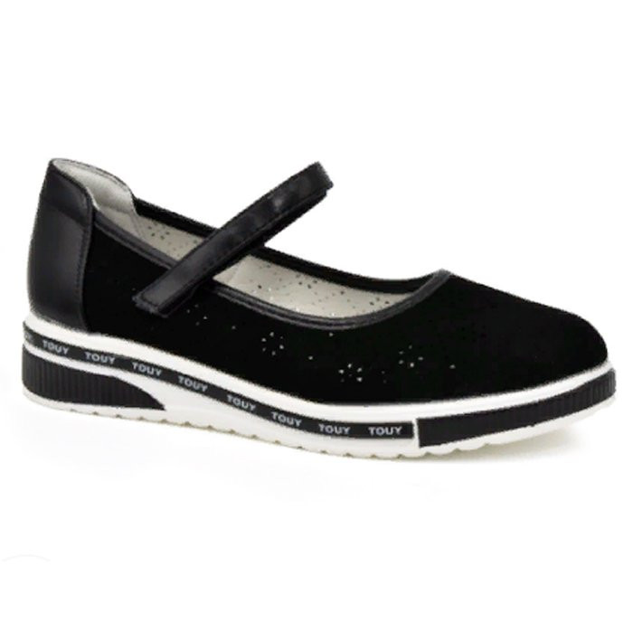 Туфли для девочки (TOM.MIKI) черные верх-искусственная кожа подкладка-искусственный нубук размерный ряд 33-36 арт.B-9492-A