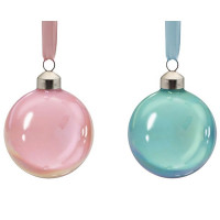 Шар стекло без упаковки /1шт/ 08см цв.розовый/голубой асс. арт.90718