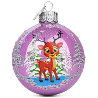 Шар стекло 6,5см "Олененок северный" п/у арт.КУ-65-234080