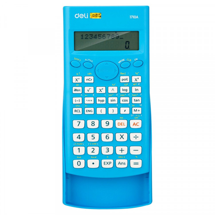 Калькулятор научный 12разряд  Deli 88*23*165мм (E1710A/BLU) синий, одинарное питание