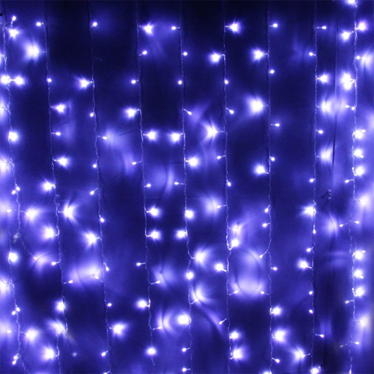 Гирлянда эл.д/дома занавес Дождь 1,5*2,5м 360LED (св.провод) цв.белый 8реж. арт.131-028
