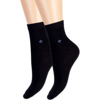 Носки детские арт.С2103 размер 18-24 хлопок 74% ПА 20%  ПП 1% эластан 4% цвет черный для мальчика (Красная ветка)