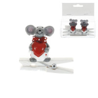 Украшение декор.прищепка "Мыши" 03см 04шт/наб. арт.741533