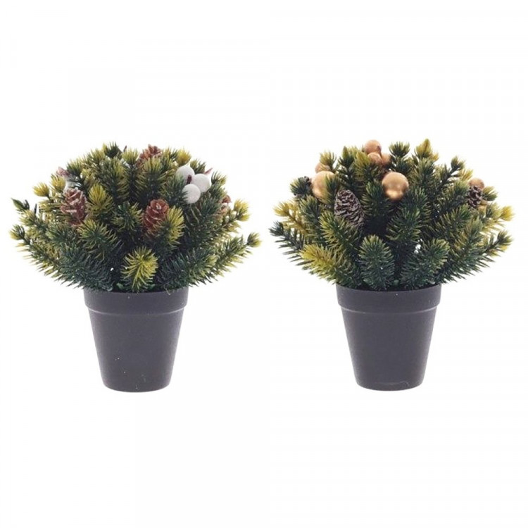 Елка настольная 13,5см (хвоя литая в кашпо) 2 вида арт.813761