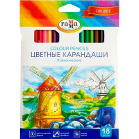 Карандаши цветные (ГАММА) Классические 18 цветов арт.050918_03
