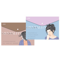Папка-конверт на кнопке А4 (deVENTE) 180мкм Mentality ассорти арт.3071224