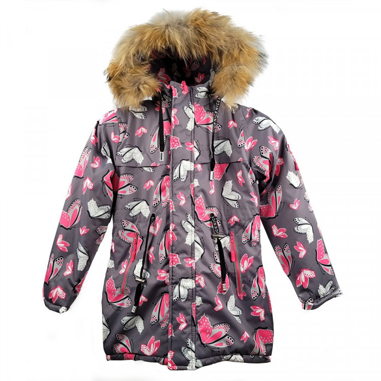 Куртка зимняя для девочки (ZI TONG) арт.sdh-KF8517-16 цвет серый