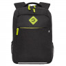 Рюкзак для мальчика (Grizzly) арт.RB-456-1/2 черный-салатовый 26х39х19 см