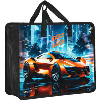 Сумка пластик А4 (deVENTE) на молнии ручка-тесьма Fast Or Last 3D с расширением арт.8057551