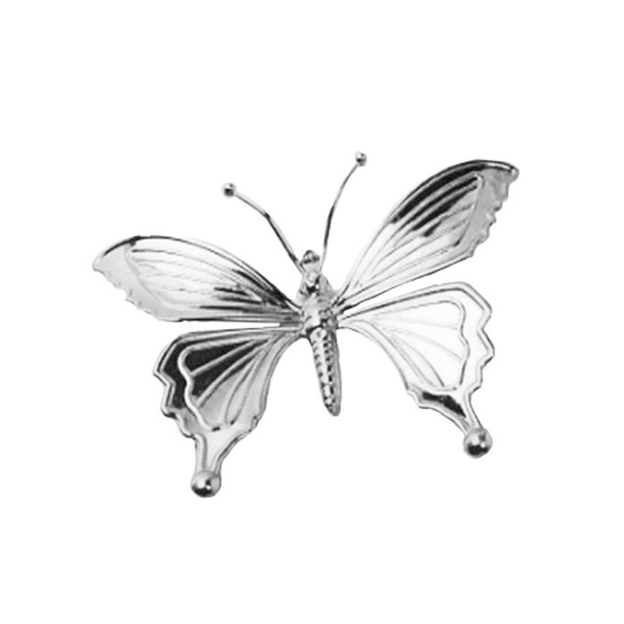 Украшение декоративное "Бабочка серебряная" 15,5*10,5см арт.80243