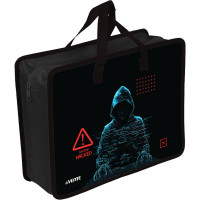 Сумка пластик А4 (deVENTE) на молнии ручка-тесьма Label. Hacker с расширением арт.8057540