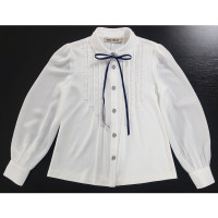 Блузка для девочки трикотажная (Kevin Young) длинный рукав цвет молочный арт.B95087 размерный ряд 30/122-38/146