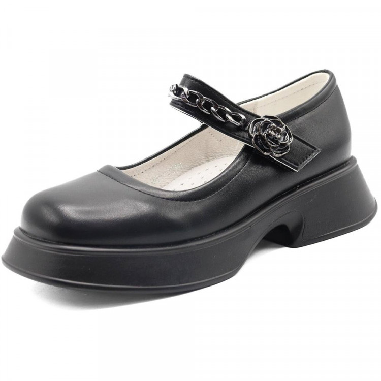 Туфли для девочки (KNT) черные верх-искусственная кожа подкладка- искусственная кожа артикул sdf-22251-59