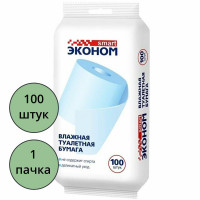 Туалетная бумага влажная 100шт/пачка ЭКОНОМ Smart (Ст.20)