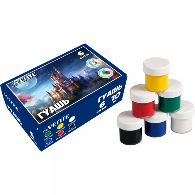 Гуашь 06 цветов (deVENTE) Magic Castle 10 мл арт.8075300