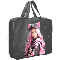 Папка А4 текстиль на молнии ручка-тесьма (Stavia) Марго мультиколор арт.89278