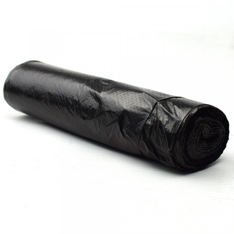 Пакеты для мусора 60л 20штук в рулоне ПНД черные 14 микрон б/эт