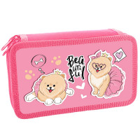 Пенал 2 отделения (ОНИКС) ПКТ 11-20 Модные собачки 190х110мм полиэстер