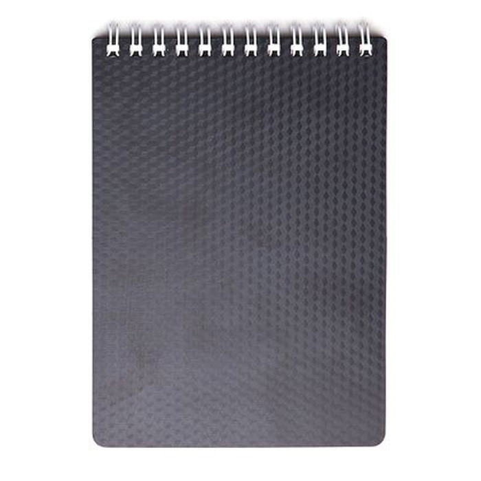 Блокнот А6 пластиковая обложка на гребне 80 листов (Hatber) DIAMOND Черный арт 80Б6B1гр_02001