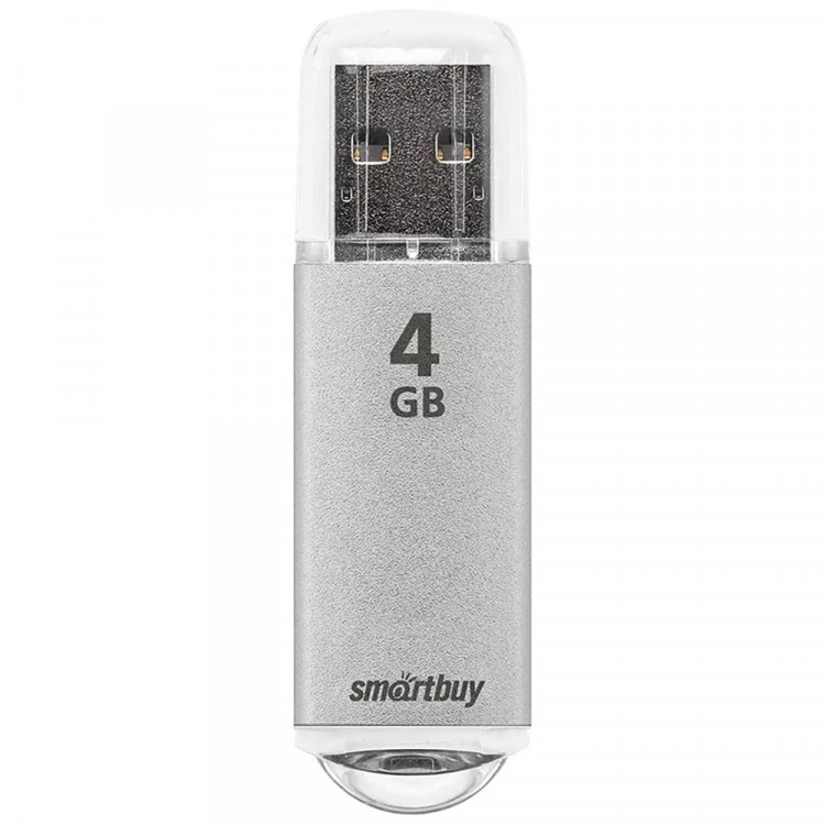 Флеш диск 4GB USB 2.0 Smartbuy V-Cut series SB4GBVC-S, серебристый