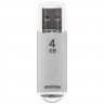 Флеш диск 4GB USB 2.0 Smartbuy V-Cut series SB4GBVC-S, серебристый