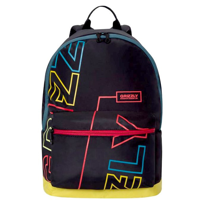 Рюкзак для мальчиков (Grizzly) арт RQ-007-1 черный-желтый 30х44х15 см