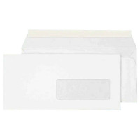 Конверт белый (Е65 евро 110*220) прямой клапан, стрип, правое нижнее окно, 80г арт.1836