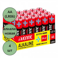Батарейка deVENTE LR06 (АА) алкалиновые BL4 (цена за упаковку) без блистера арт.9010114