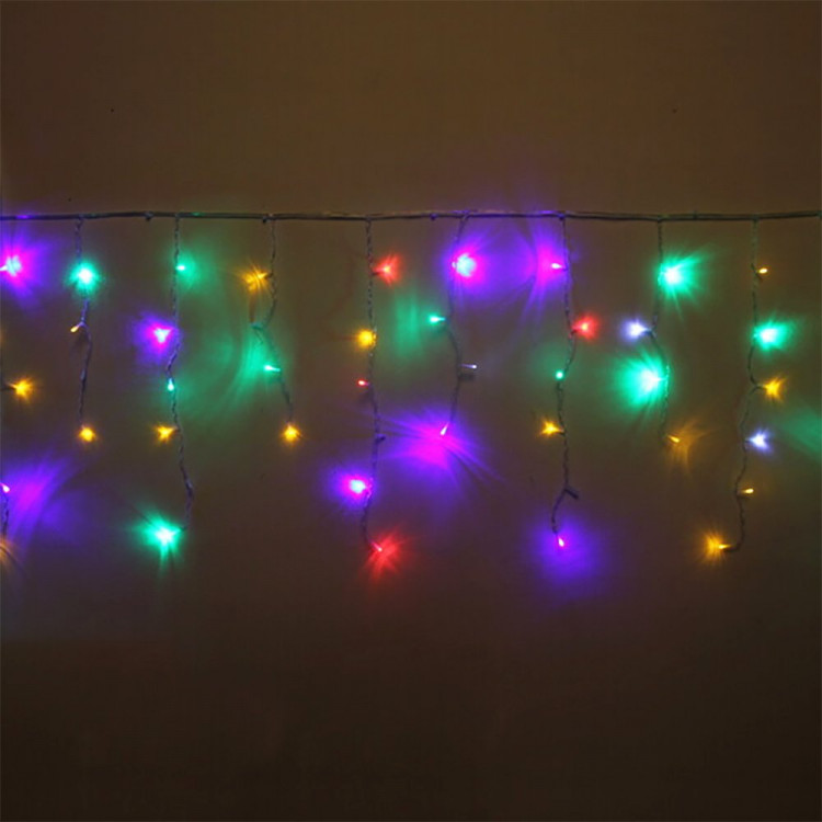 Гирлянда эл.д/дома занавес Бахрома 1,5*0,4м 48LED "Мерцание" цв.мульти (с.провод) IP-20 арт.183-489