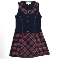Сарафан для девочки (Модистка)  арт. 088-067.01 размер 28/116-36/140  цвет темно-синий/ клетка