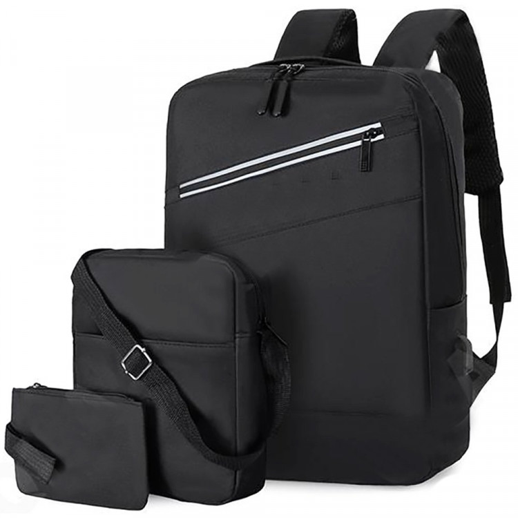 Рюкзак для мальчиков (Mod)+сумка+косметичка черный 41х30х13 см арт.CC1505_016019-4