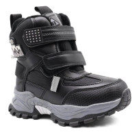 Ботинки для мальчика (Леопард) черный верх-искусственная кожа подкладка -исскуственный мех артикул ld-3929-3-1