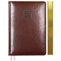 Ежедневник А5 2026 к/з deVENTE "Bravo" коричневый, белая бумага, 168л, 2 ляссе арт.2232604