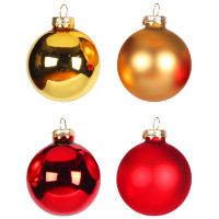 Набор шаров стекло 04шт/наб.06см цв.красный/золото арт.93197