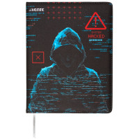 Дневник школьный твердая обложка кожзам (Attomex) Label. Hacker цветная печать, отстрочка, ляссе арт.2020507