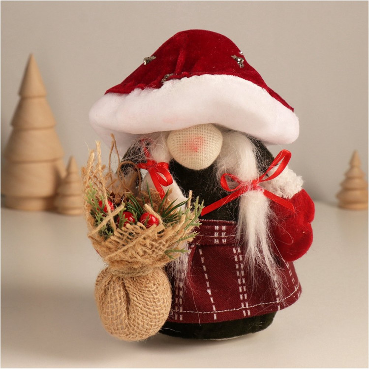 Игрушка декор. "Бабуся-мухамор" 16см арт.10325953