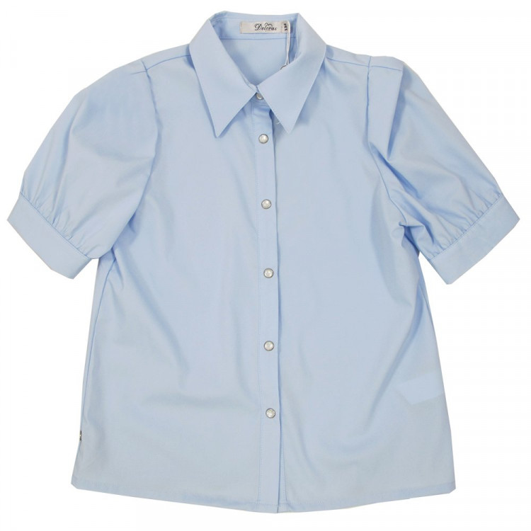 Блузка для девочки (Делорас) короткий рукав цвет голубой арт.C63517S размерный ряд 34/134-46/170