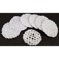 Резинка для волос сетка с жемчугом цвет белый артикул А-Р-2991-347