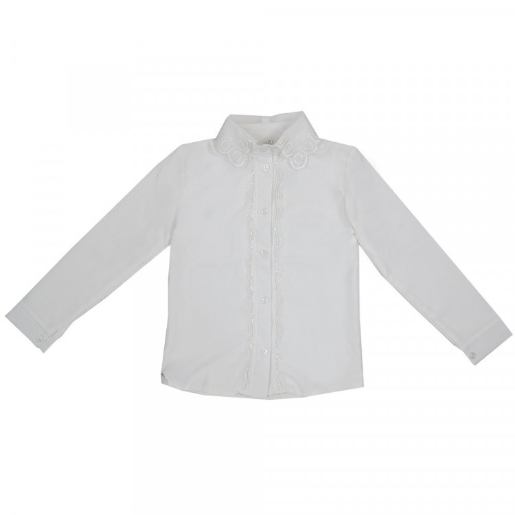 Блузка для девочки (MULTIBRAND) длинный рукав цвет белый арт.0002 размерный ряд 34/134-42/158