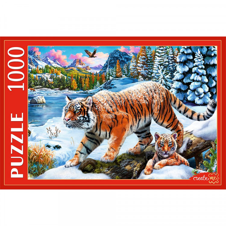 Пазл 1000 элементов Зимние тигры (РК) арт.ФП1000-1061