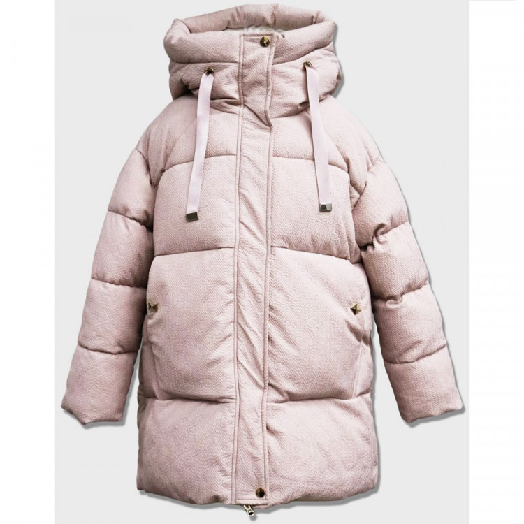 Пальто зимний для девочки (Deloras) арт.21918 размерный ряд 34/134-44/164 цвет грязно-розовый