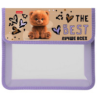 Папка школьная для тетрадей А5 на липучке 2 отделения (Hatber) Пушистый мишка арт.AMp_06061