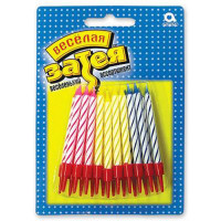 Свечи д/торта с подставкой 20шт/наб. "Спирали" 05см цв. асс. арт.1502-0180