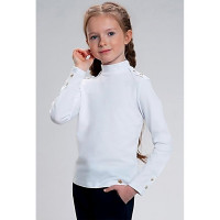 Джемпер трикотажный для девочки (Malini) длинный рукав цвет белый арт.RABL038TK019L  размерный ряд 34/134-44/164