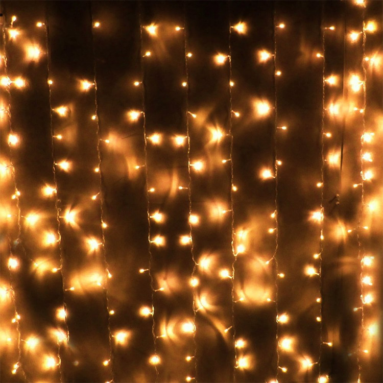 Гирлянда эл.д/дома занавес Дождь 3*2,5м 480LED (св.провод) цв.т.белый 8реж. арт.138-003