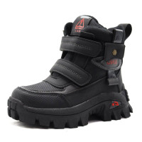 Ботинки для мальчика (Леопард) черный верх-искусственная кожа подкладка -исскуственный мех артикул ld-3931-0-1