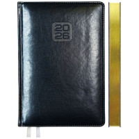 Ежедневник А5 2026 к/з deVENTE "Bravo" синий, белая бумага, 168л, 2 ляссе арт.2232605