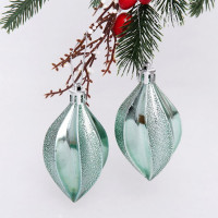 Украшение декор.подвеска пластик "Капля граненая. Очарование" 08см 02шт/наб. цв.графит арт.916-0630