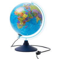 Глобус политический диаметр 250мм с подсветкой Евро голубая подставка арт Ке012500190