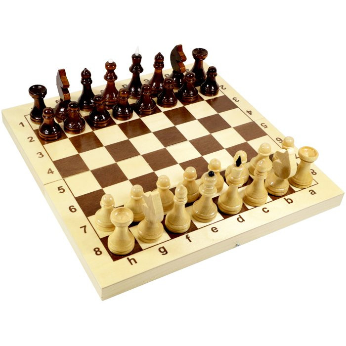Игра настольная Шахматы деревянные (ДК) (поле 29см х 29см) арт 02845